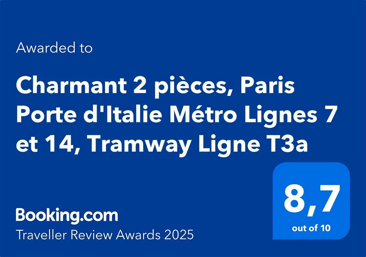 Charmant 2 Pieces, Paris Porte D'Italie Metro Lignes 7 Et 14, Tramway Ligne T3A Le Kremlin-Bicetre